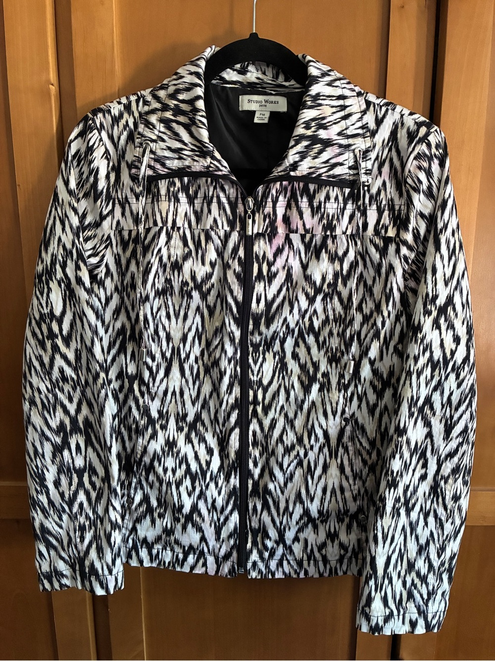 Studio Works Black & White Patterned Zip Jacket #75